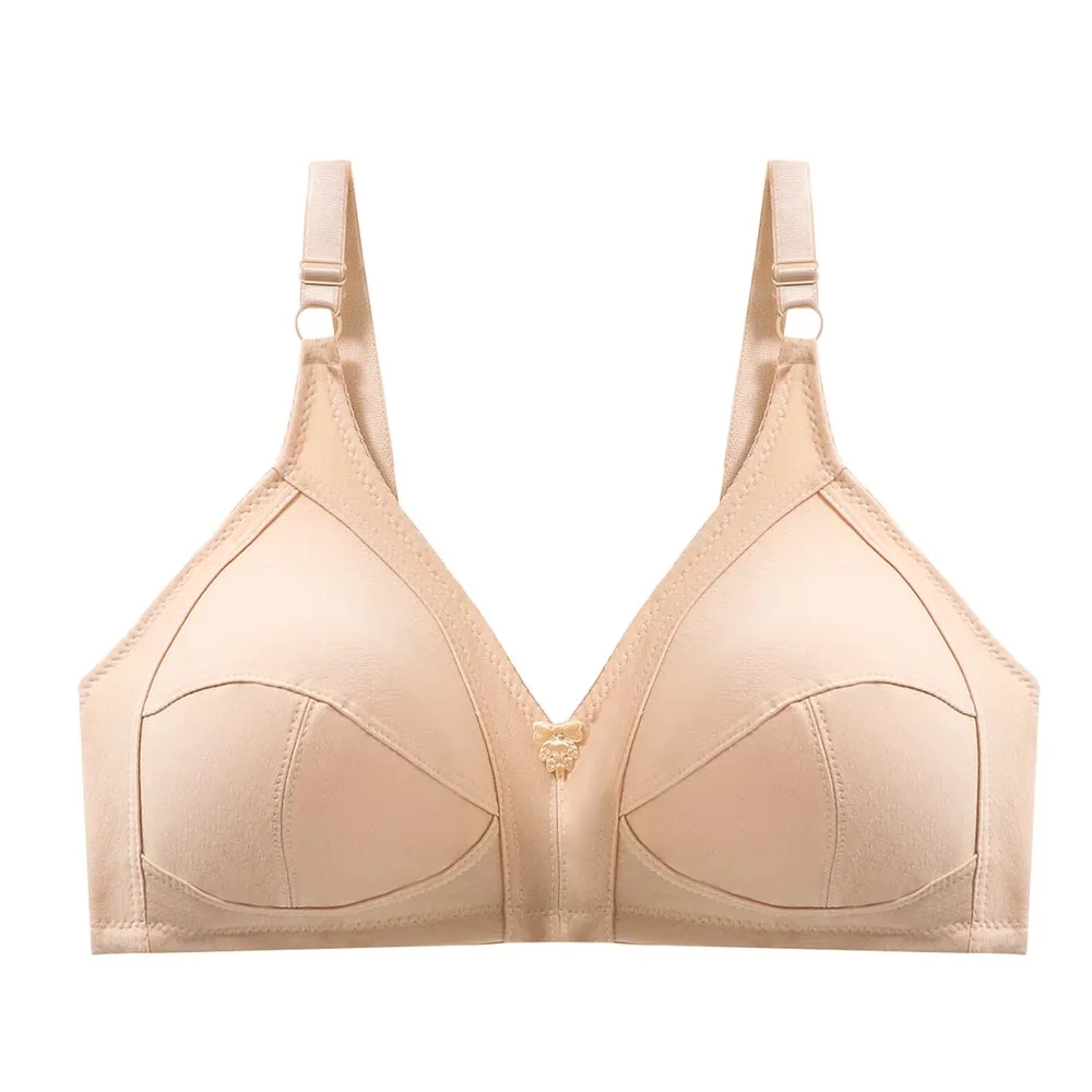 Bawełniany biustonosz plus size pełna miseczka C–F duże rozmiary Niebieski