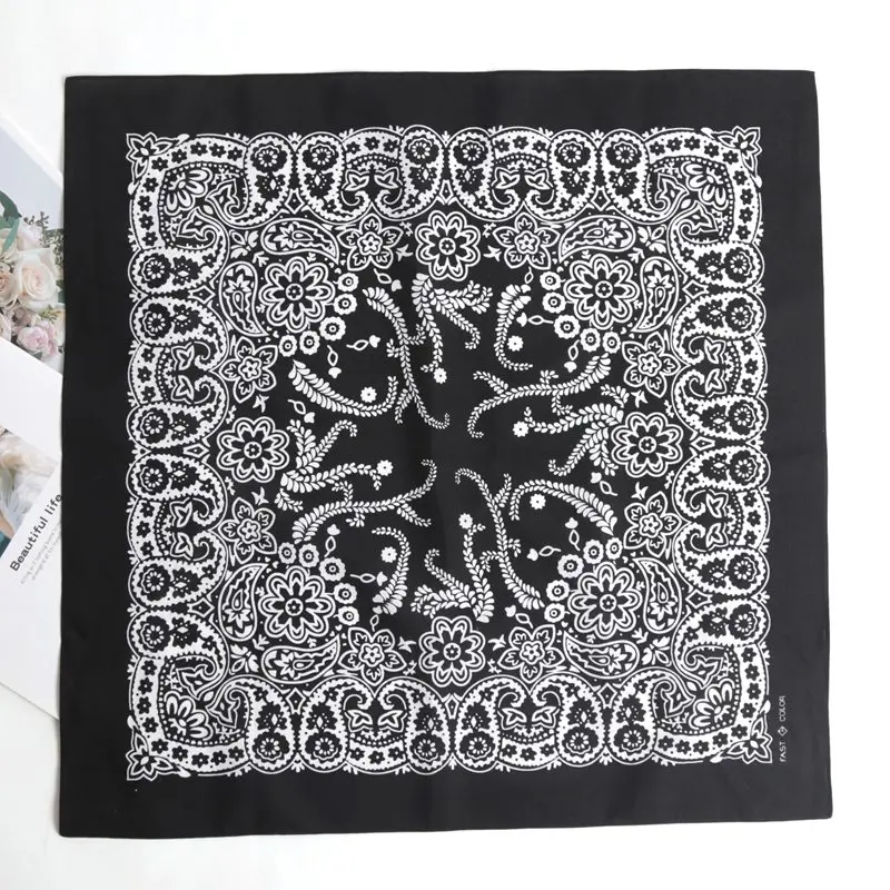 Bawełniana bandana chusta z wzorem paisley Beżowy