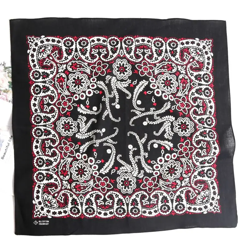 Bawełniana bandana chusta z wzorem paisley Brązowy