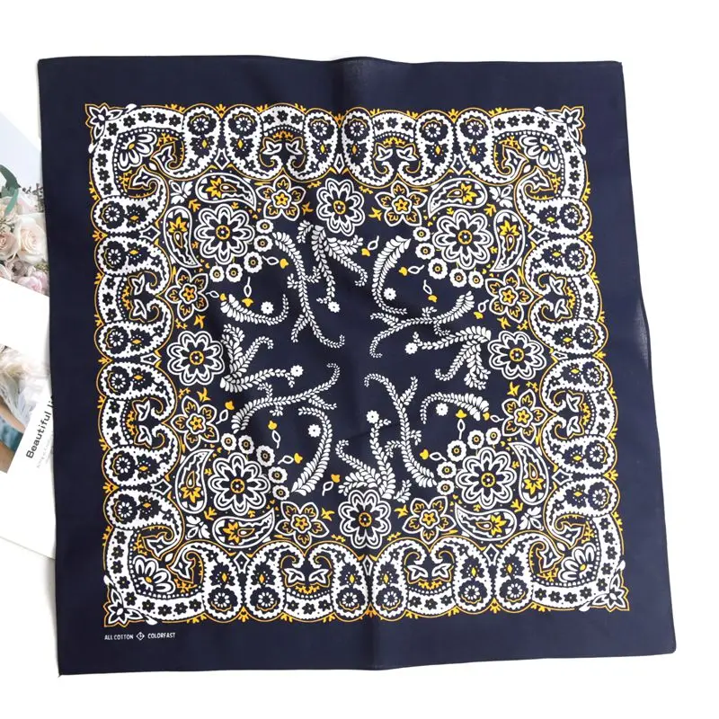 Bawełniana bandana chusta z wzorem paisley Niebieski