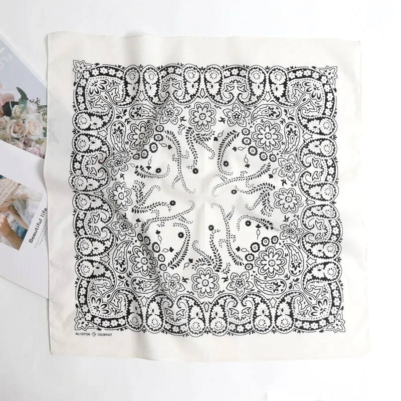 Bawełniana bandana chusta z wzorem paisley Szary