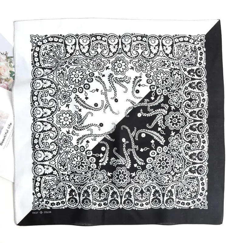 Bawełniana bandana chusta z wzorem paisley Złoto