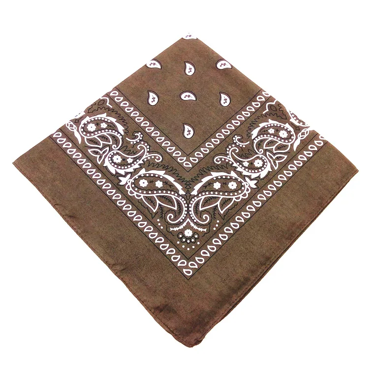 Bawełniana bandana z wzorem paisley 54x54 cm Kawowy