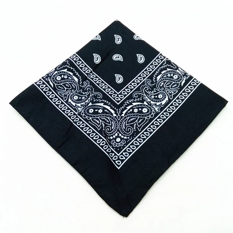 Bawełniana bandana z wzorem paisley 54×54 cm Czarny