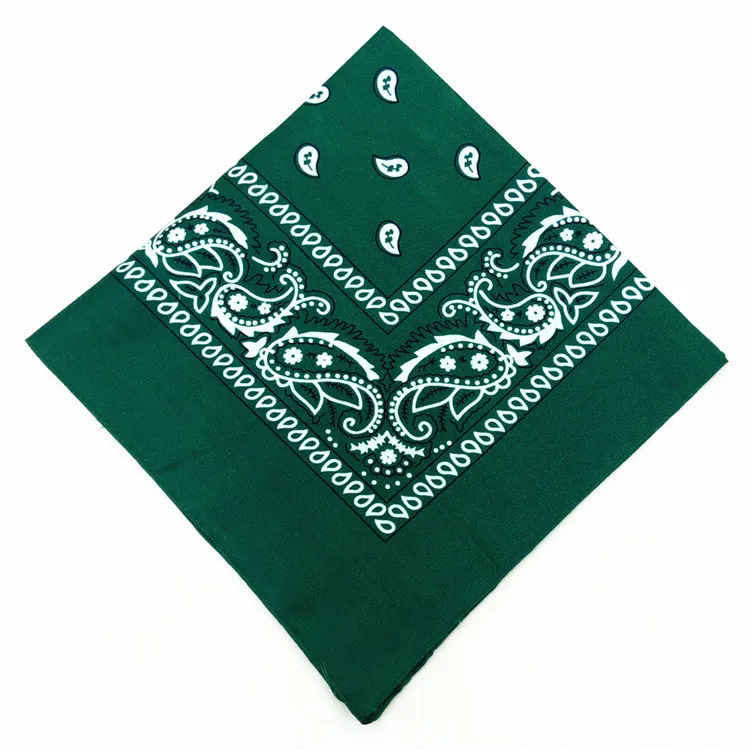 Bawełniana bandana z wzorem paisley 54x54 cm Ciemnozielony