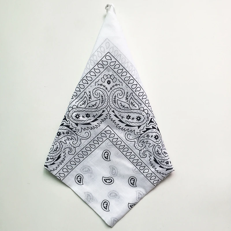 Bawełniana chustka bandana z wzorem paisley Biała bandana