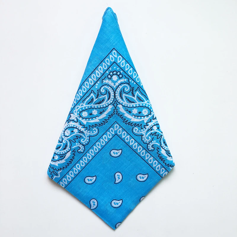 Bawełniana chustka bandana z wzorem paisley Błękitna bandana