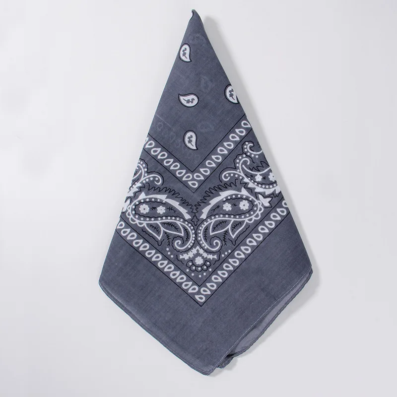 Bawełniana chustka bandana z wzorem paisley Ciemnoszara bandana