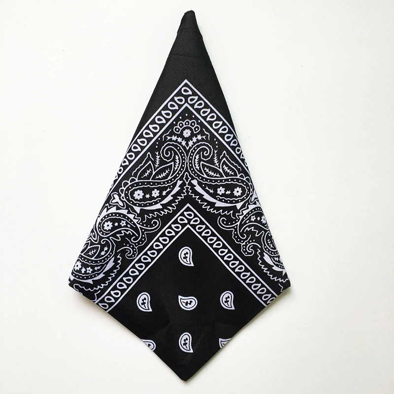 Bawełniana chustka bandana z wzorem paisley Czarna bandana