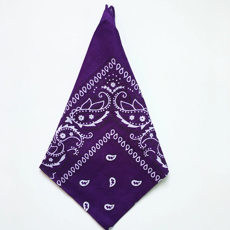 Bawełniana chustka bandana z wzorem paisley Fioletowa bandana