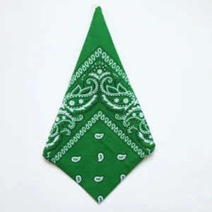 Bawełniana chustka bandana z wzorem paisley Zielona bandana