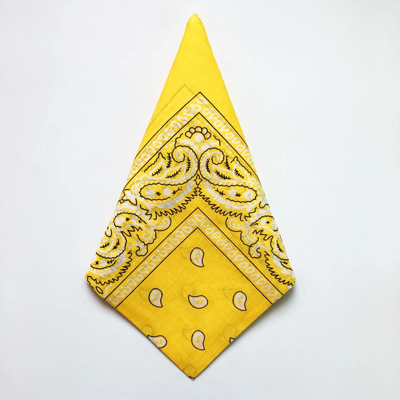 Bawełniana chustka bandana z wzorem paisley żółta bandana