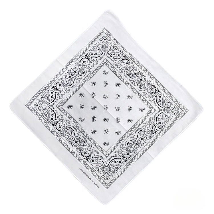 Bawełniana bandana z wzorem paisley w stylu hip-hop Biały