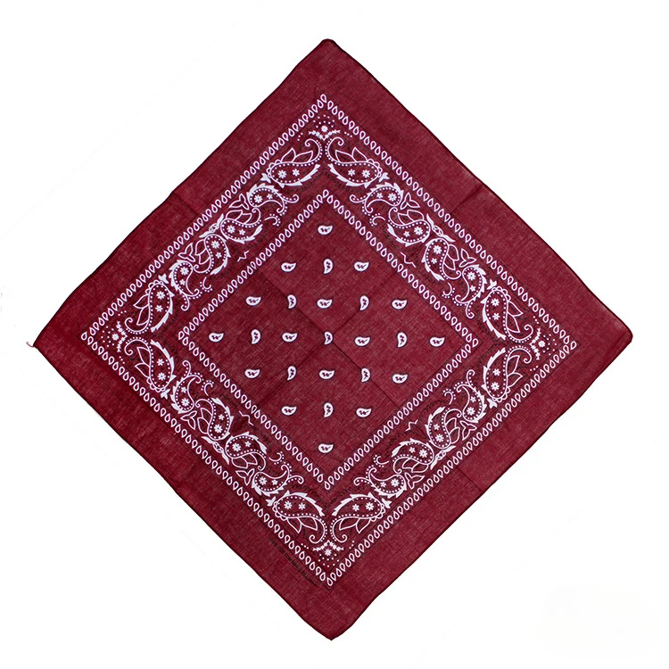 Bawełniana bandana z wzorem paisley w stylu hip-hop Bordowy