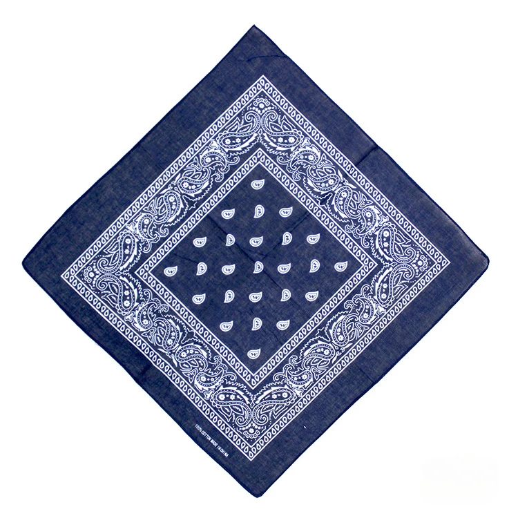 Bawełniana bandana z wzorem paisley w stylu hip-hop Granatowy