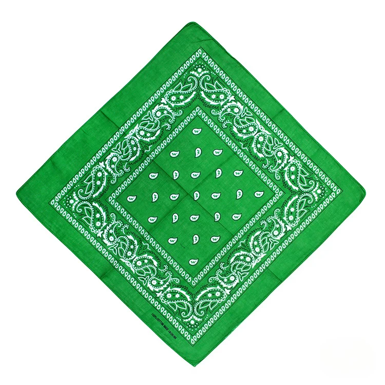 Bawełniana bandana z wzorem paisley w stylu hip-hop Zielony