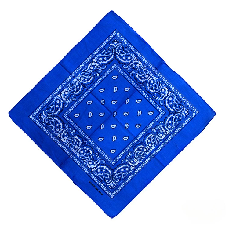 Bawełniana bandana z wzorem paisley w stylu hip-hop Kobaltowy
