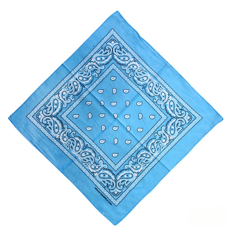 Bawełniana bandana z wzorem paisley w stylu hip-hop Jasnoniebieski