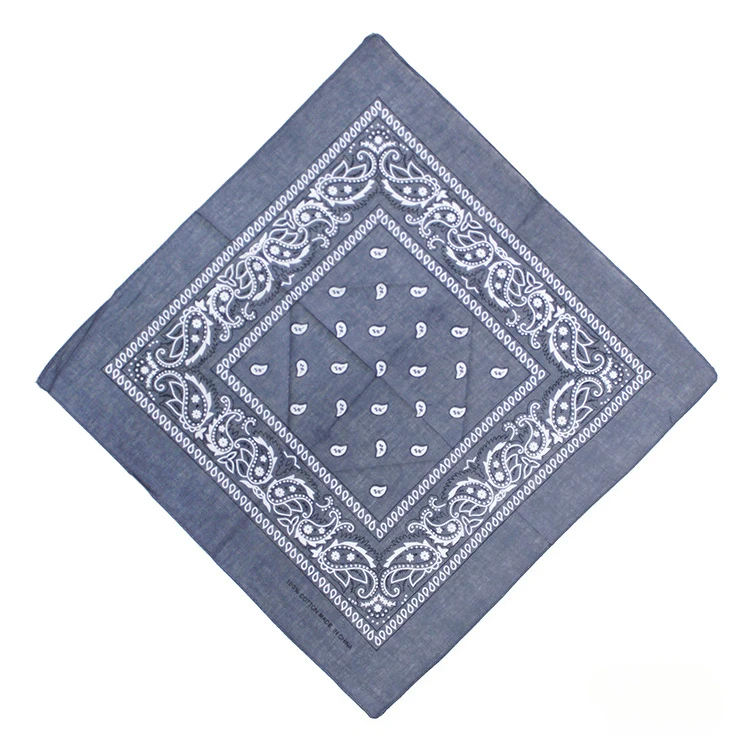 Bawełniana bandana z wzorem paisley w stylu hip-hop Jasnoszary