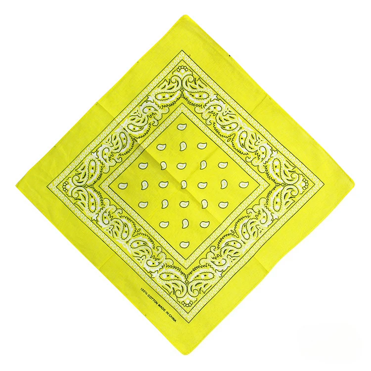 Bawełniana bandana z wzorem paisley w stylu hip-hop Jasnożółty