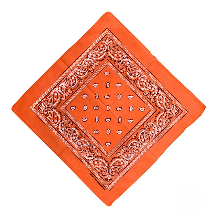 Bawełniana bandana z wzorem paisley w stylu hip-hop Pomarańczowy