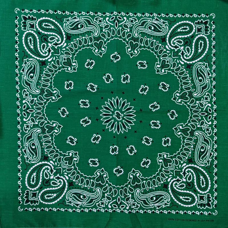 Bawełniana chusta paisley 55x55 cm bandana hip-hop Ciemnozielony