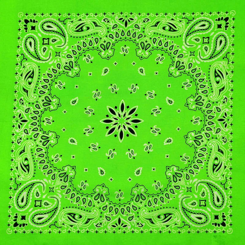 Bawełniana chusta paisley 55x55 cm bandana hip-hop Fl zielony