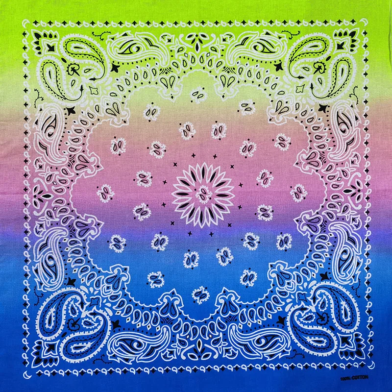 Bawełniana chusta paisley 55x55 cm bandana hip-hop Gradient różowy