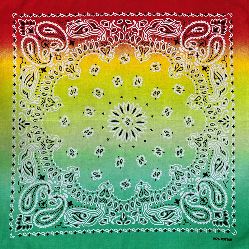 Bawełniana chusta paisley 55x55 cm bandana hip-hop Gradient żółty