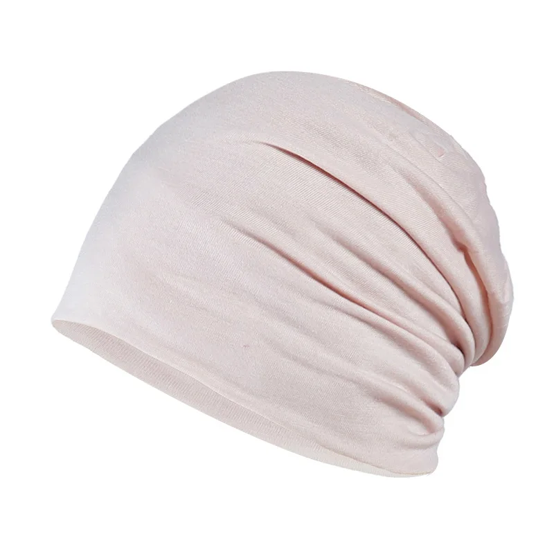 Cienka bawełniana czapka beanie unisex slouchy Beżowy