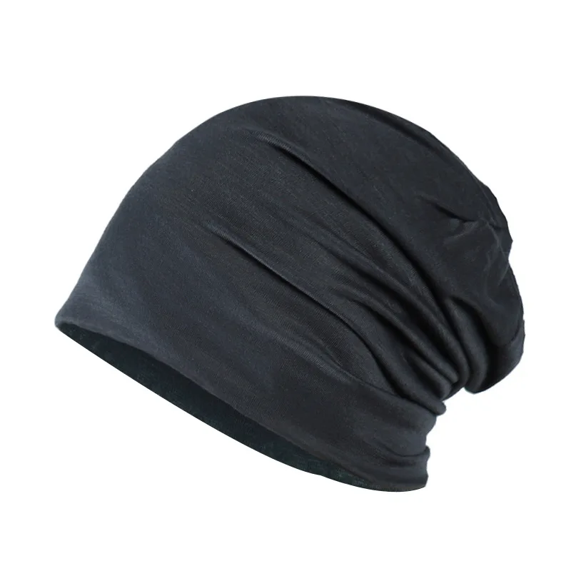 Cienka bawełniana czapka beanie unisex slouchy Ciemnoszary