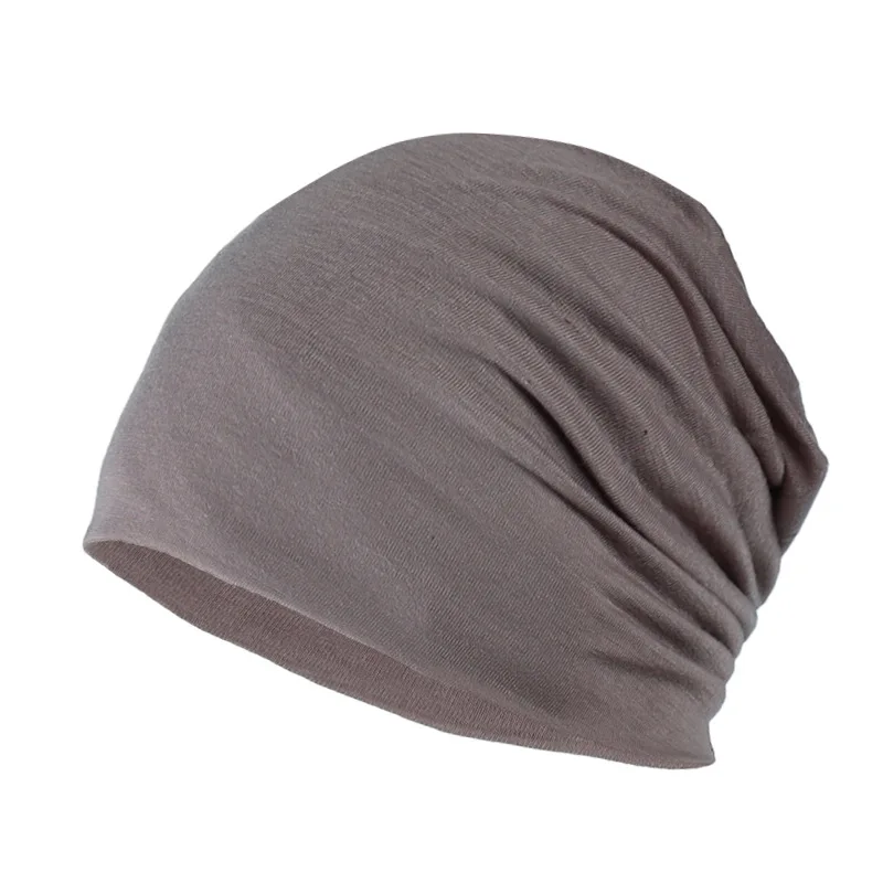 Cienka bawełniana czapka beanie unisex slouchy Khaki