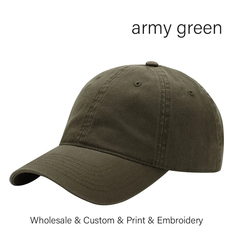 Bawełniana czapka z daszkiem z haftowanymi literami unisex Khaki