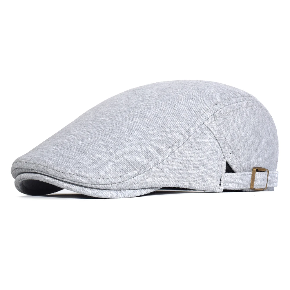 Bawełniana czapka gazeciarka z regulacją unisex Szary