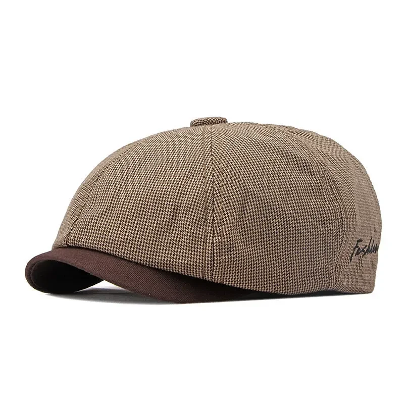 Bawełniana czapka gazeciarka z daszkiem unisex na cztery pory roku Khaki