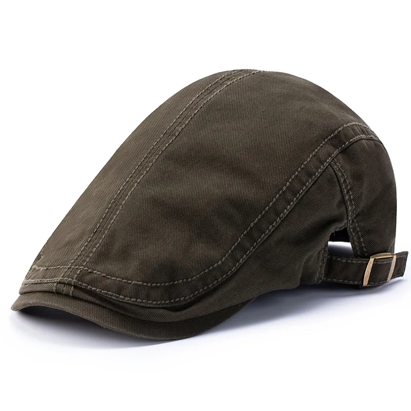 Bawełniana czapka kaszkiet w dużym rozmiarze - styl gatsby Khaki