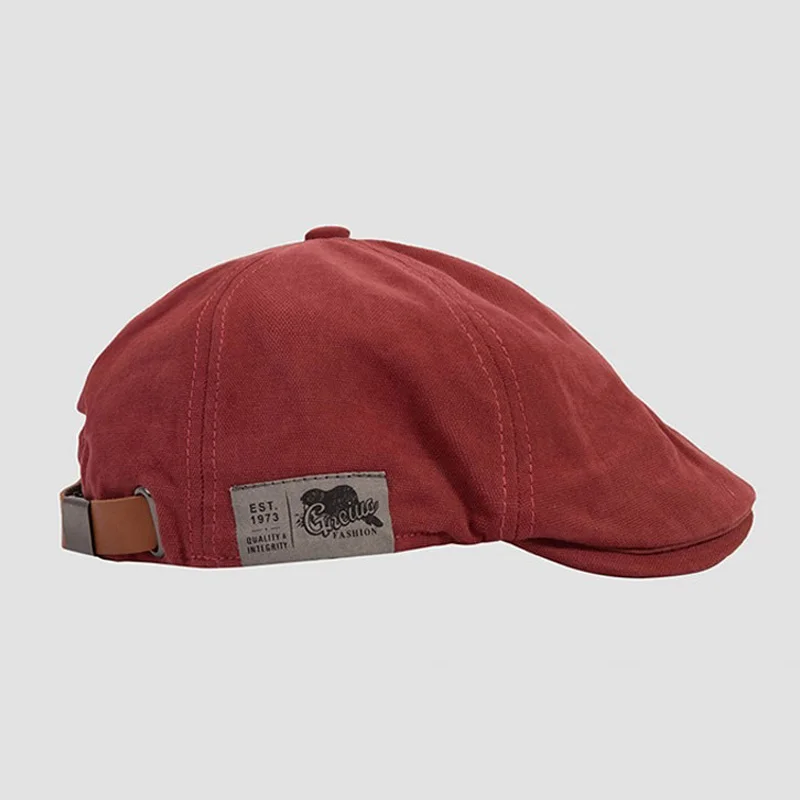 Bawełniana czapka kaszkietowa męska w stylu vintage Bordowy