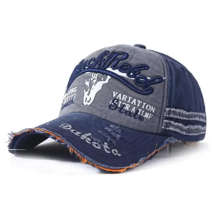 Bawełniana czapka Snapback z siatką w stylu trucker Granatowy