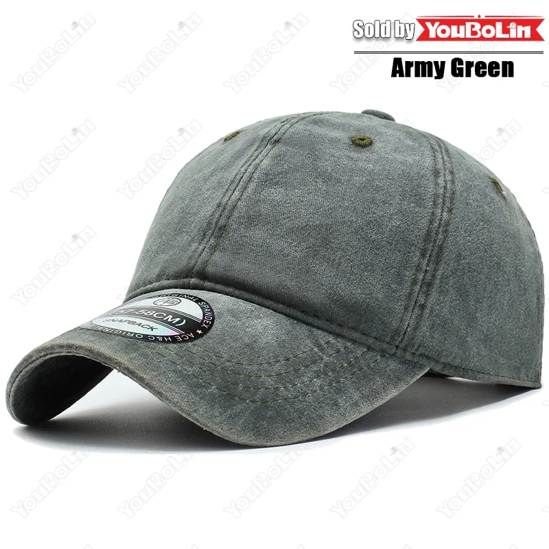 Bawełniana czapka z daszkiem gładka regulowana unisex Armygreen