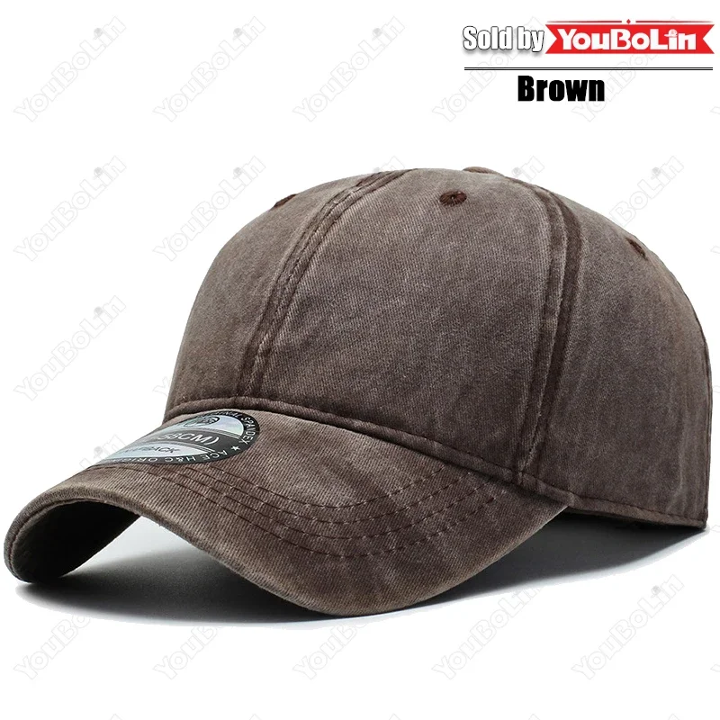 Bawełniana czapka z daszkiem gładka regulowana unisex Brązowy