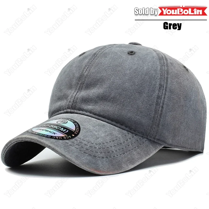 Bawełniana czapka z daszkiem gładka regulowana unisex Szary