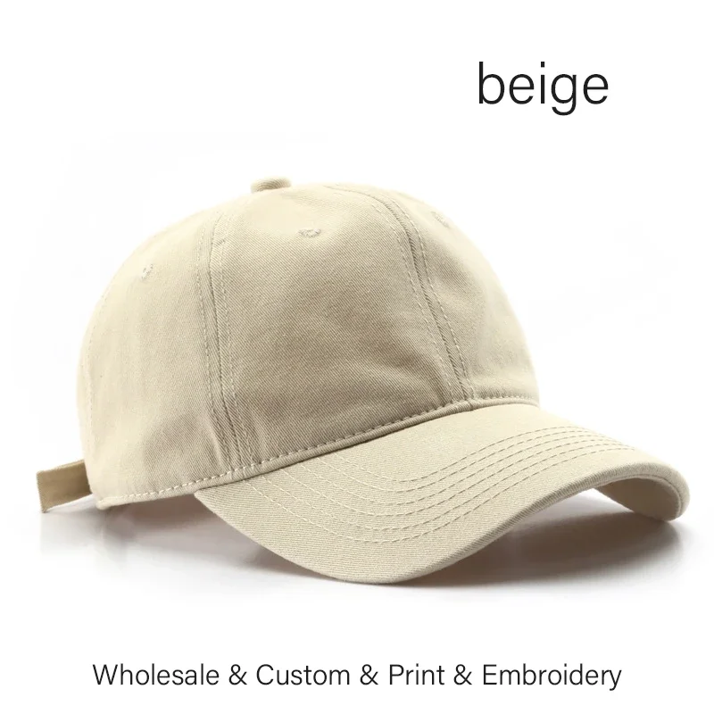 Bawełniana czapka z daszkiem unisex - klasyczny baseballowy model Beżowy