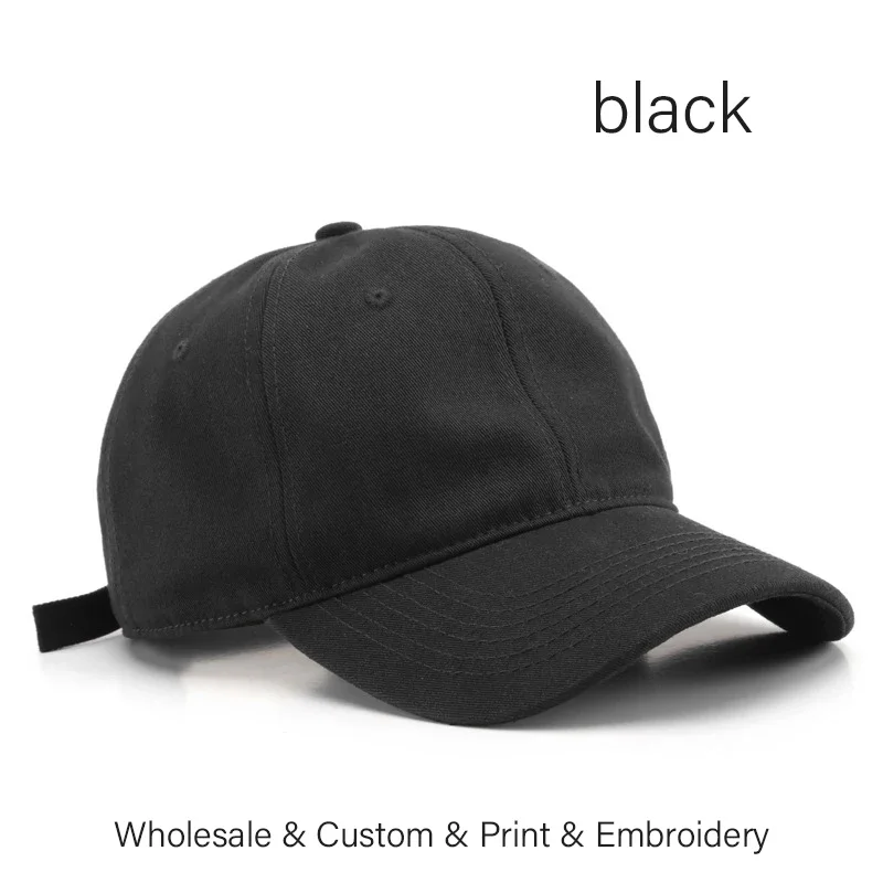 Bawełniana czapka z daszkiem unisex - klasyczny baseballowy model Czarny