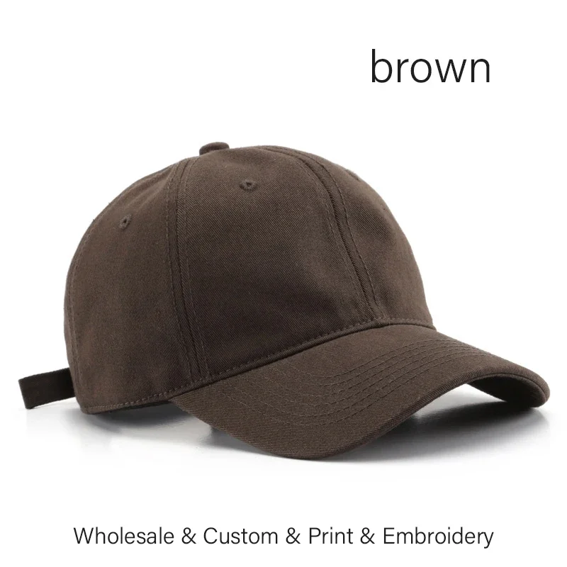 Bawełniana czapka z daszkiem unisex - klasyczny baseballowy model Brązowy