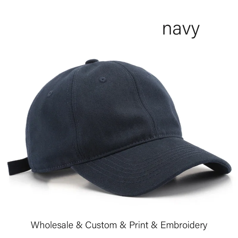 Bawełniana czapka z daszkiem unisex - klasyczny baseballowy model Granatowy