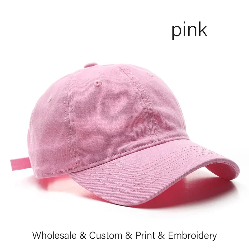 Bawełniana czapka z daszkiem unisex - klasyczny baseballowy model Różowy