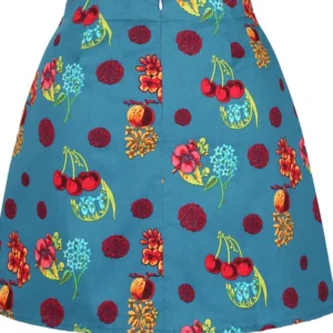 Bawełniana mini spódniczka w kwiaty Y2K streetwear Czarny
