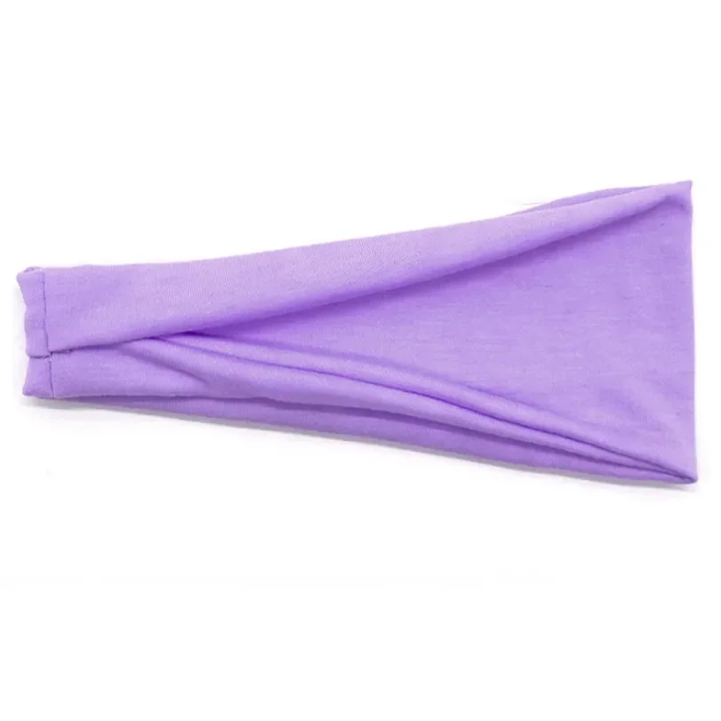 Bawełniana opaska na włosy turban skręcana szeroka Jasny fiolet