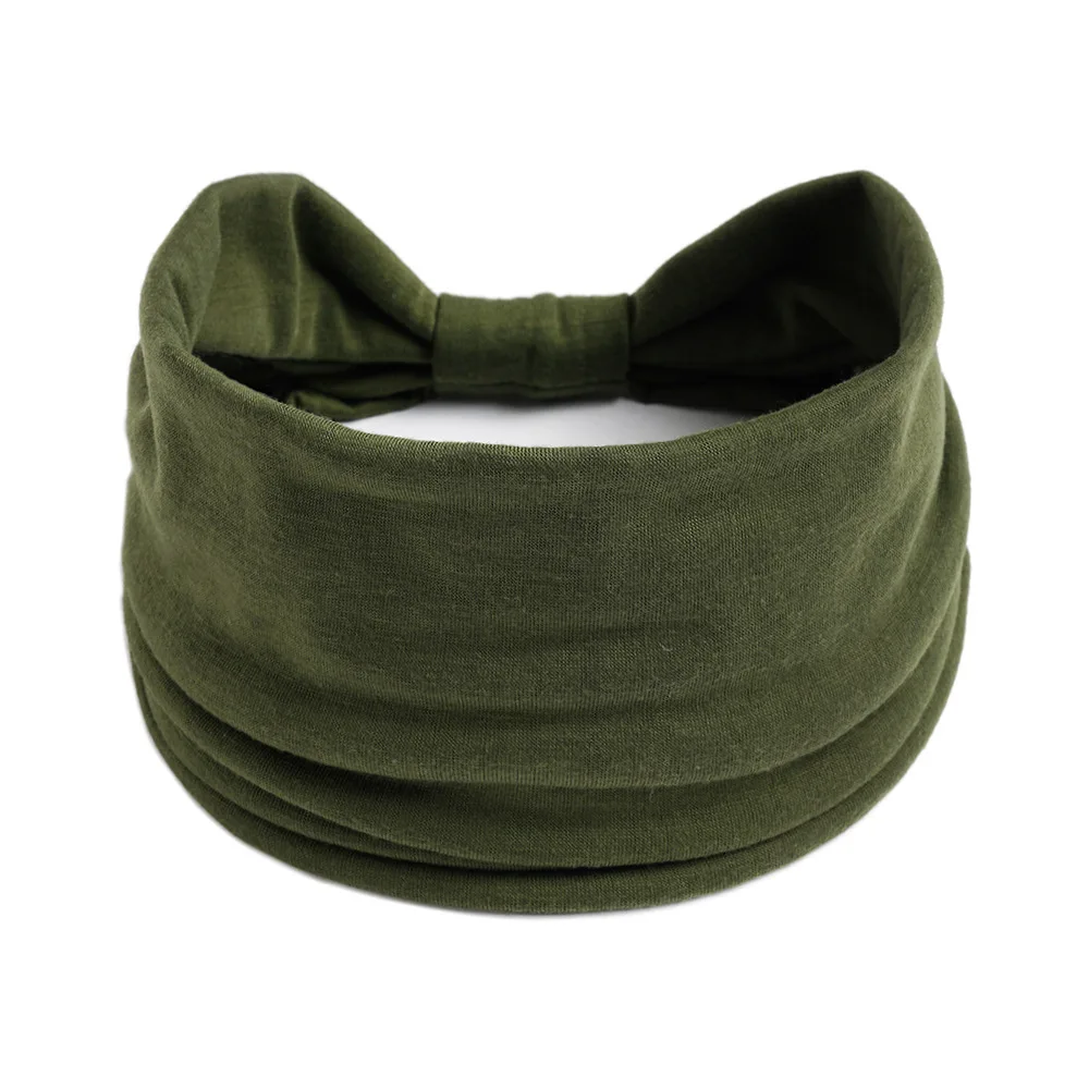 Bawełniana opaska na głowę turban do jogi pochłaniająca pot Khaki