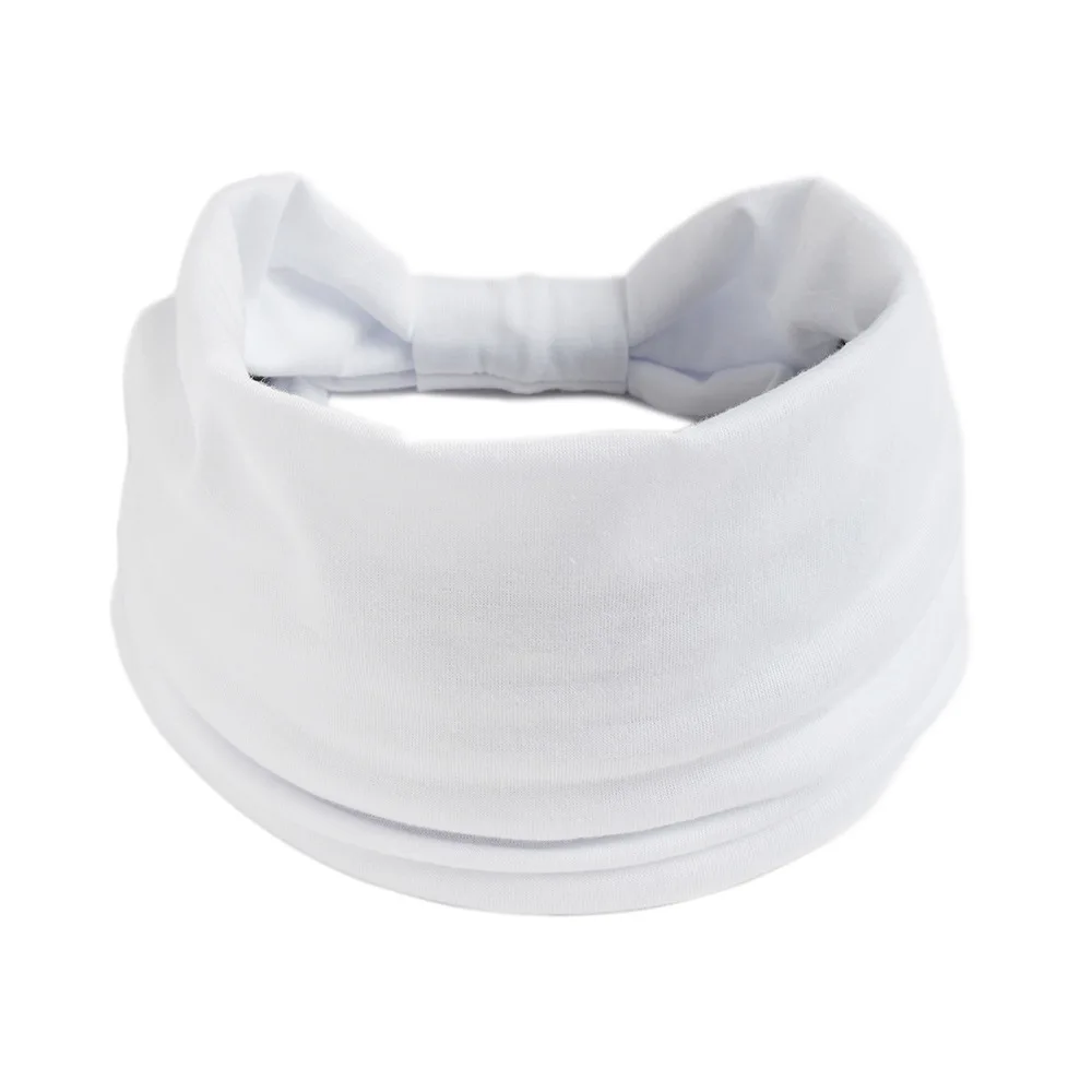 Bawełniana opaska na głowę turban do jogi pochłaniająca pot Biały